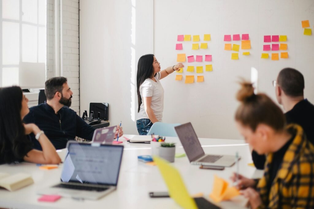 Small business owners planning their professional website