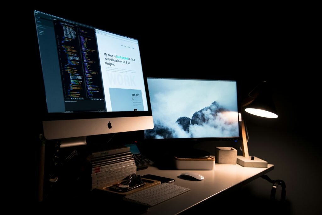 Laptop showing a focused marketing landing page