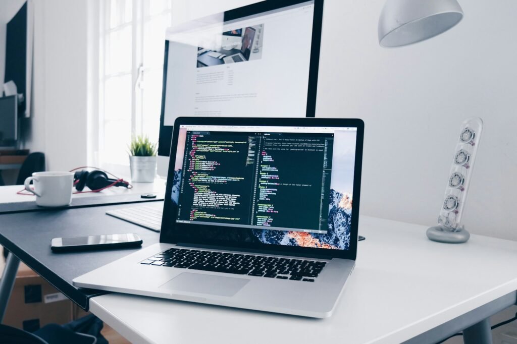 Code editor open during WordPress website maintenance